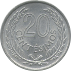URUGUAY - 1965 - 20 Centésimos - Reverse