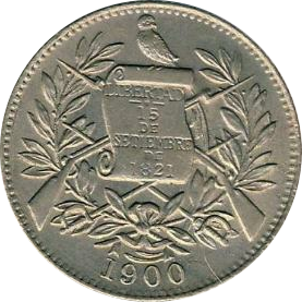 GUATEMALA - 1900 - ½ Real - Obverse