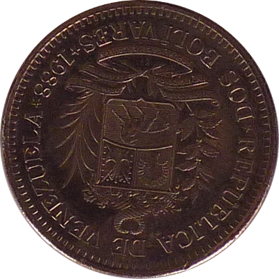 VENEZUELA, BOLIVARIAN REPUBLIC OF - 1988 - 2 Bolívares - Obverse