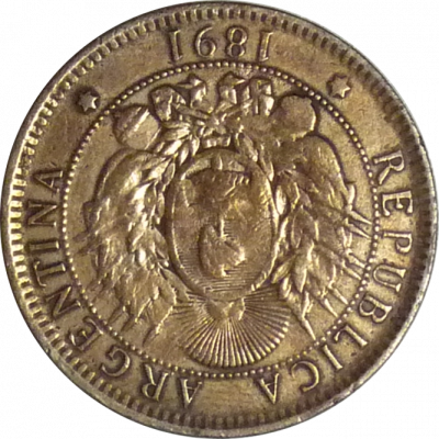 ARGENTINA - 1891 - 2 Centavos - Obverse