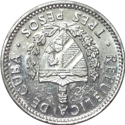 CUBA - 1992 - 3 Pesos - Obverse