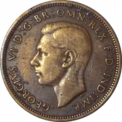UNITED KINGDOM - 1939 - ½ Penny - Obverse