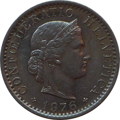 SWITZERLAND - 1976 - 20 Rappen - Obverse