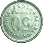 ARGENTINA - 1955 - 50 Centavos - Reverse