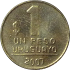 URUGUAY - 2007 - 1 Peso - Reverse