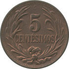 URUGUAY - 1944 - 5 Centésimos - Reverse