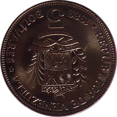 VENEZUELA, BOLIVARIAN REPUBLIC OF - 1989 - 5 Bolívares - Obverse