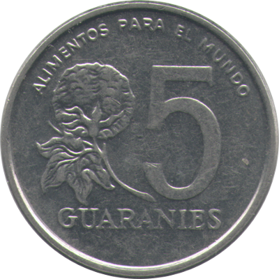 PARAGUAY - 1986 - 5 Guaranies - Obverse