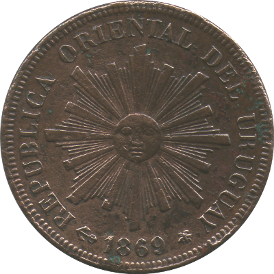URUGUAY - 1869 - 1 Centésimo - Obverse