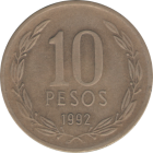 CHILE - 1992 - 10 Pesos - Reverse