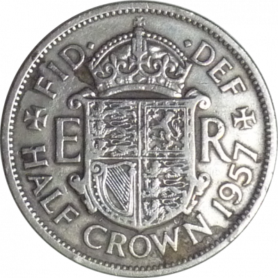 UNITED KINGDOM - 1957 - ½ Crown - Obverse