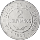 BOLIVIA, PLURINATIONAL STATE OF - 1997 - 2 Bolivianos - Obverse