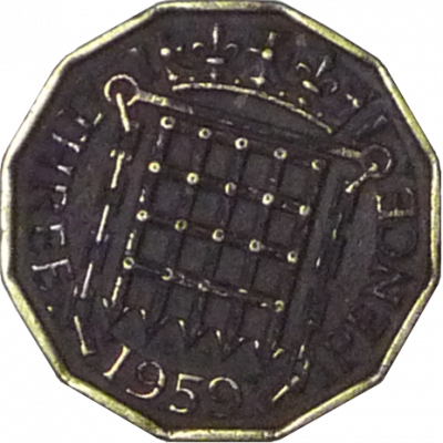 UNITED KINGDOM - 1959 - 3 Pence - Obverse