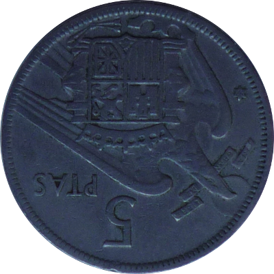 SPAIN - 1957 - 5 Pesetas - Obverse