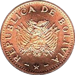 BOLIVIA, PLURINATIONAL STATE OF - 1997 - 10 Centavos - Obverse