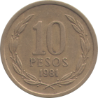 CHILE - 1981 - 10 Pesos - Reverse