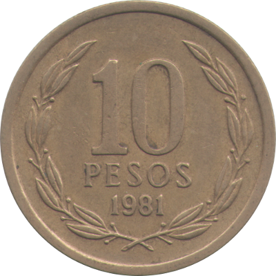 CHILE - 1981 - 10 Pesos - Obverse