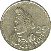 GUATEMALA - 1998 - 25 Centavos - Obverse