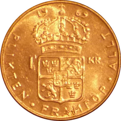 SWEDEN - 1969 - 1 Krona - Obverse