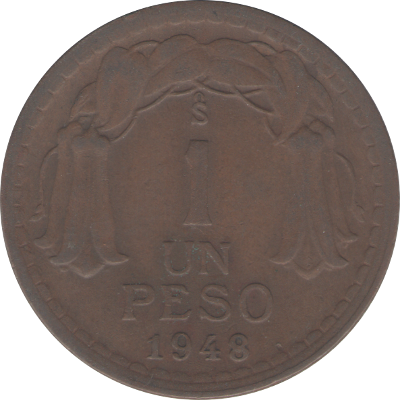 CHILE - 1948 - 1 Peso - Obverse