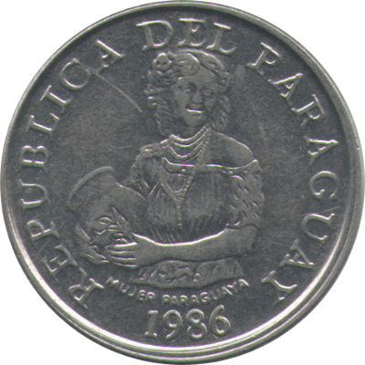 PARAGUAY - 1986 - 5 Guaranies - Obverse