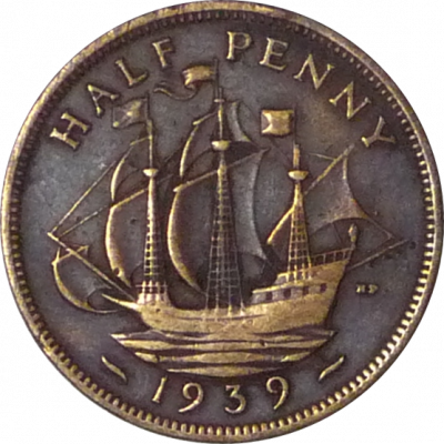 UNITED KINGDOM - 1939 - ½ Penny - Obverse