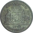 AUSTRALIA - 1947 - 1 Florin - Obverse