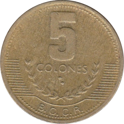 COSTA RICA - 1999 - 5 Colones - Obverse