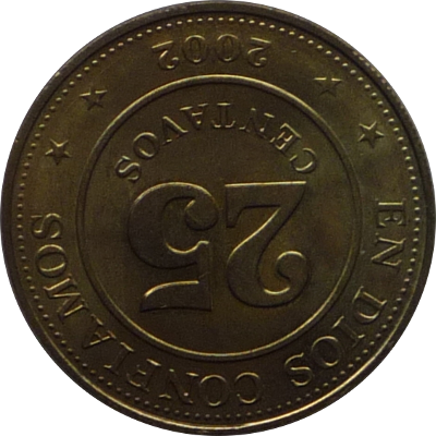 NICARAGUA - 2002 - 25 Centavos - Obverse