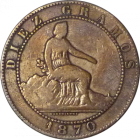 SPAIN - 1870 - 10 Céntimos - Obverse