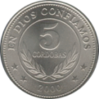 NICARAGUA - 2000 - 5 Córdobas - Obverse