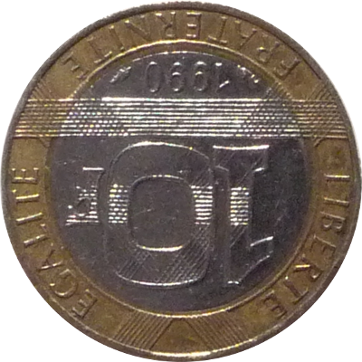FRANCE - 1990 - 10 Francs - Obverse