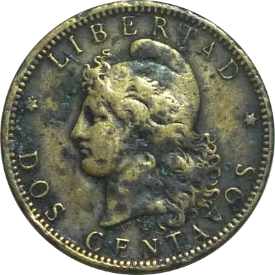 ARGENTINA - 1884 - 2 Centavos - Obverse