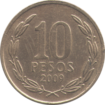 CHILE - 2009 - 10 Pesos - Obverse