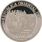 URUGUAY - 2011 - 1000 Pesos - Reverse